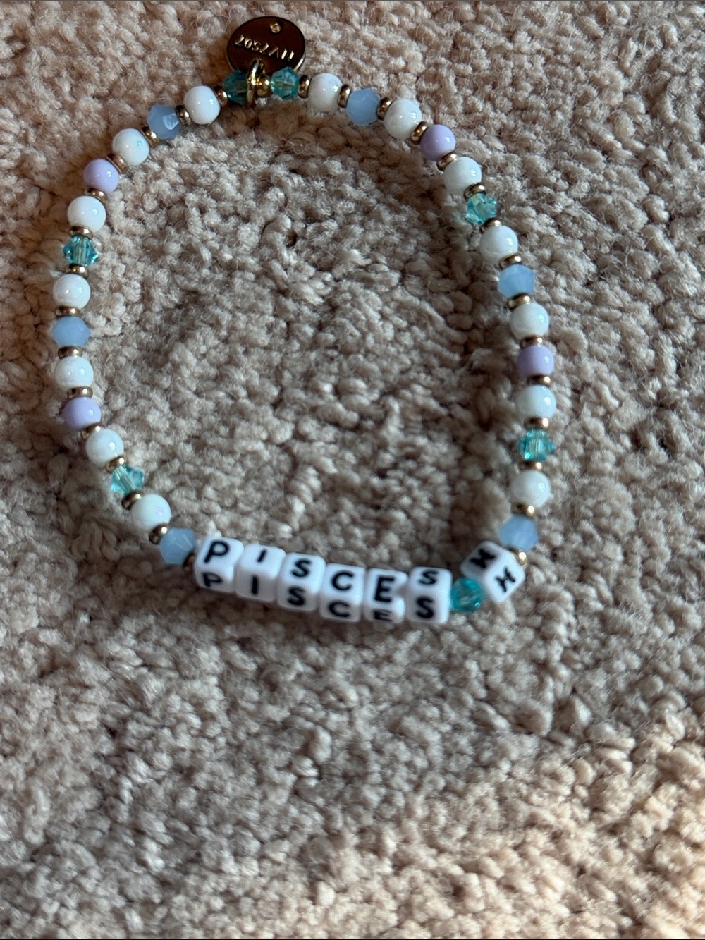 Little Words Project PISCES Beaded Stretch Bracelet M/L